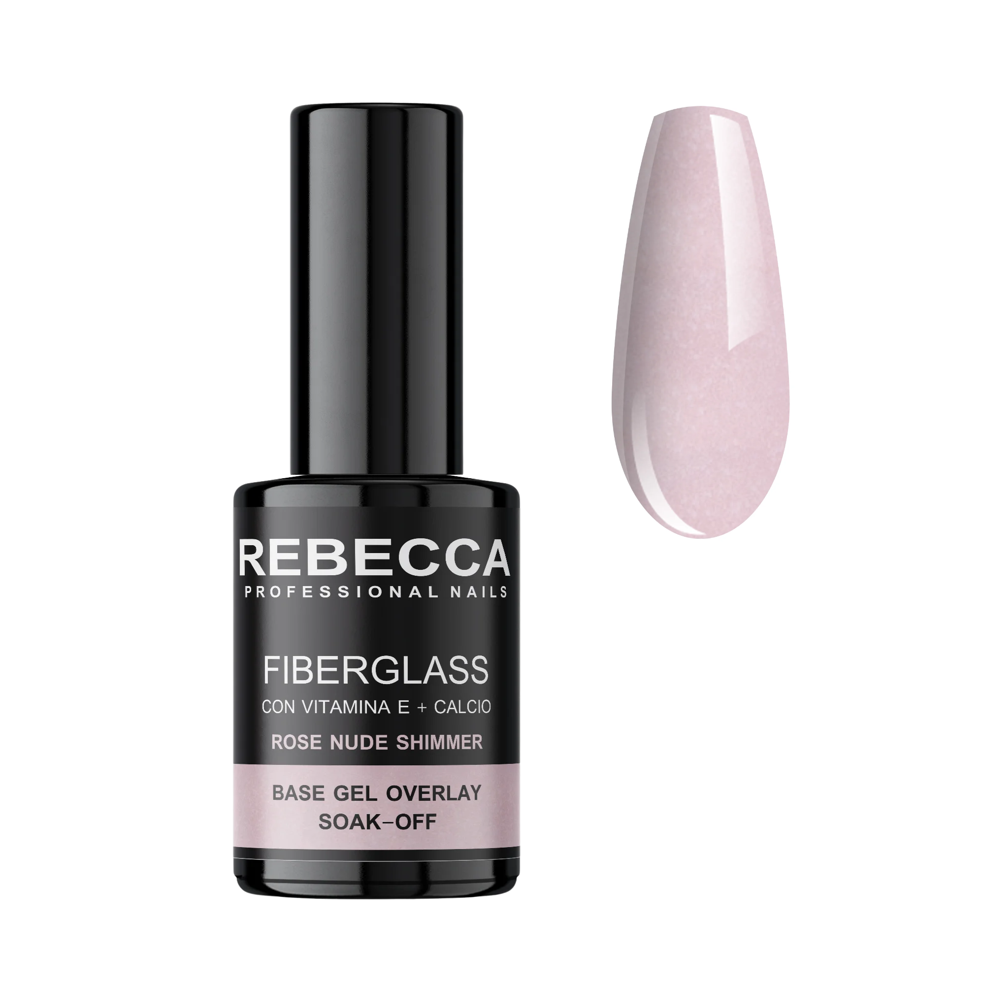 REBECCA FIBER GLASS ROSE NUDE SHIMMER 10 ML