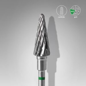 STALEKS PUNTA CARBIDE CONO 6 MM 14 MM VERDE