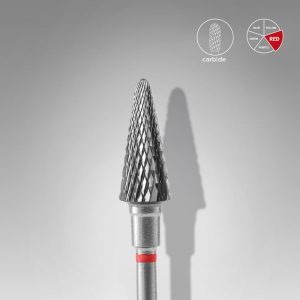 STALEKS PUNTA CARBIDE CONO 6 MM 14 MM ROSSO