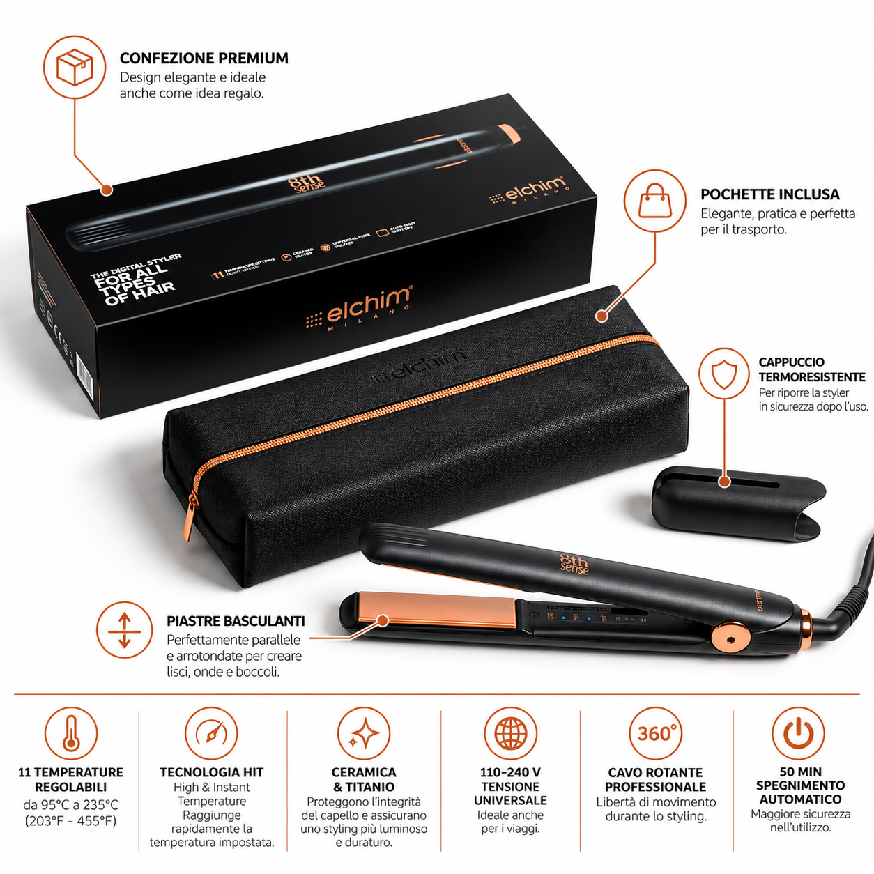 ELCHIM 8TH SENSE STYLER PIASTRA PROFESSIONALE 4