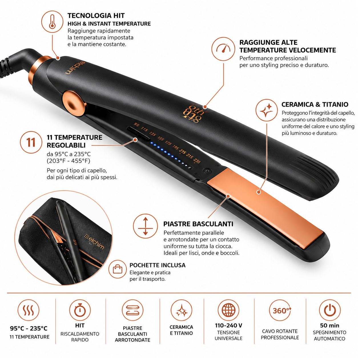 ELCHIM 8TH SENSE STYLER PIASTRA PROFESSIONALE 1